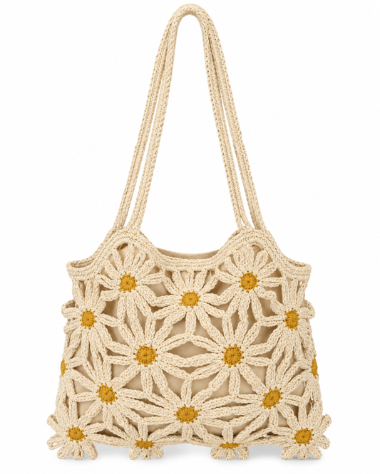 Our global finds Daisy crochet bag, in cream colour. available in Australia with free delivery