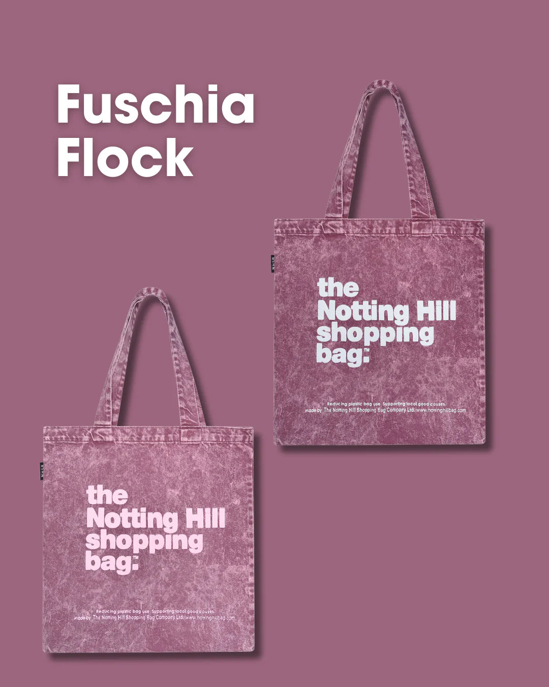 Fushia Pink denim notting hill shopping bag range, now avaiable in australia