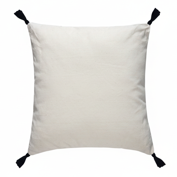 White pillow with  tassels 