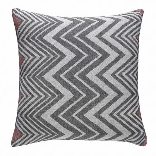 Modern Turkish Cushion cover with Gray and Zig Zag  patterned pillow 
