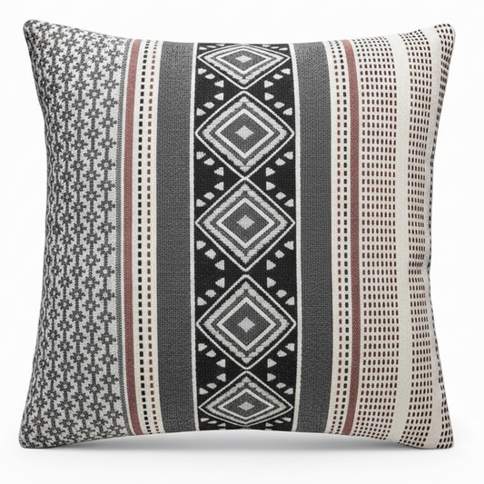 Decorative pillow with geometric patterns 