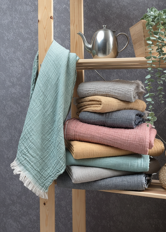 Turkish-Made  Peshtemal Towel, "Nova" 100% Fast-Drying Cotton