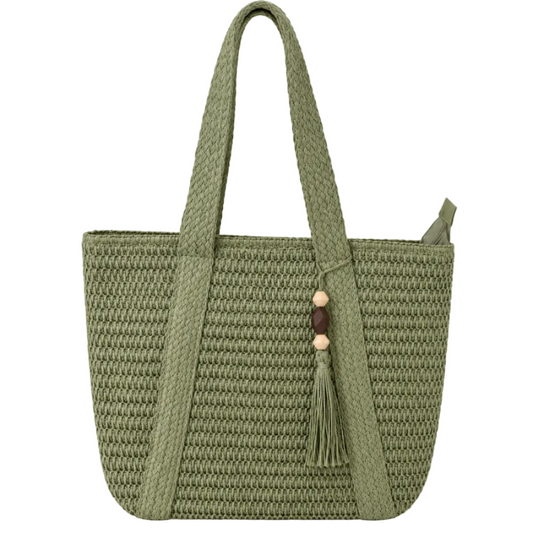 Our global finds Classic woven tote  in olive green. available in Australia and with free delivery