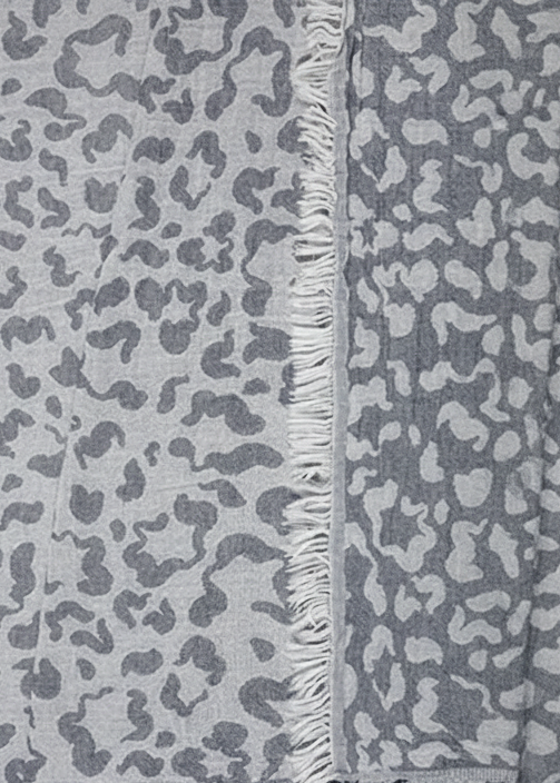 Navy textured "Leopard" Peshtemal Towel with frayed edge.