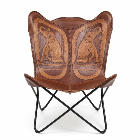 Sri Lankan butterfly chair - angled seat view